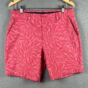 Vineyard Vines Shorts Men's 32 Pink Floral Golf  Performance Casual Cotton Nylon